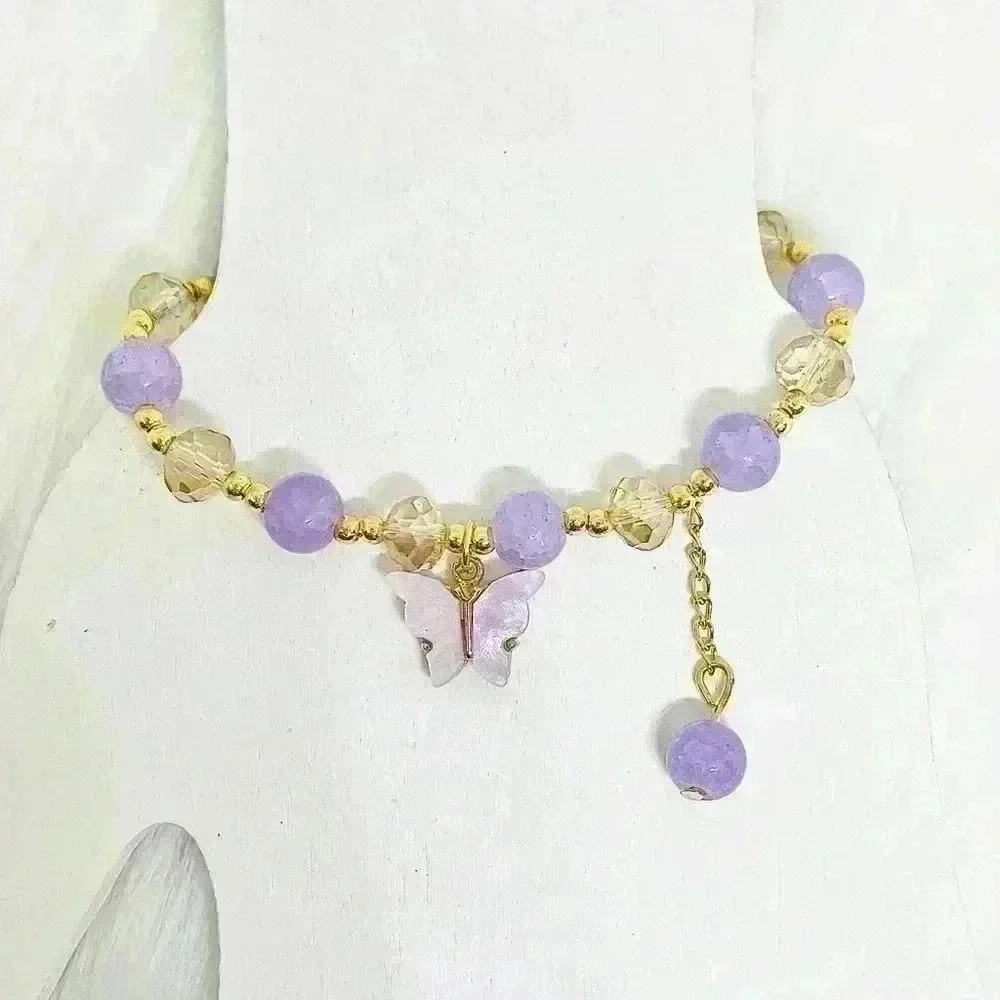 Lavender Butterfly Bracelet